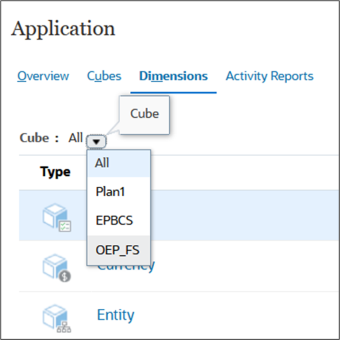 Selecting the Financials cube